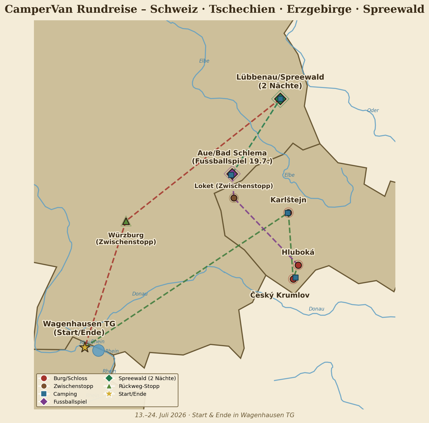 Übersichtskarte der Rundreise